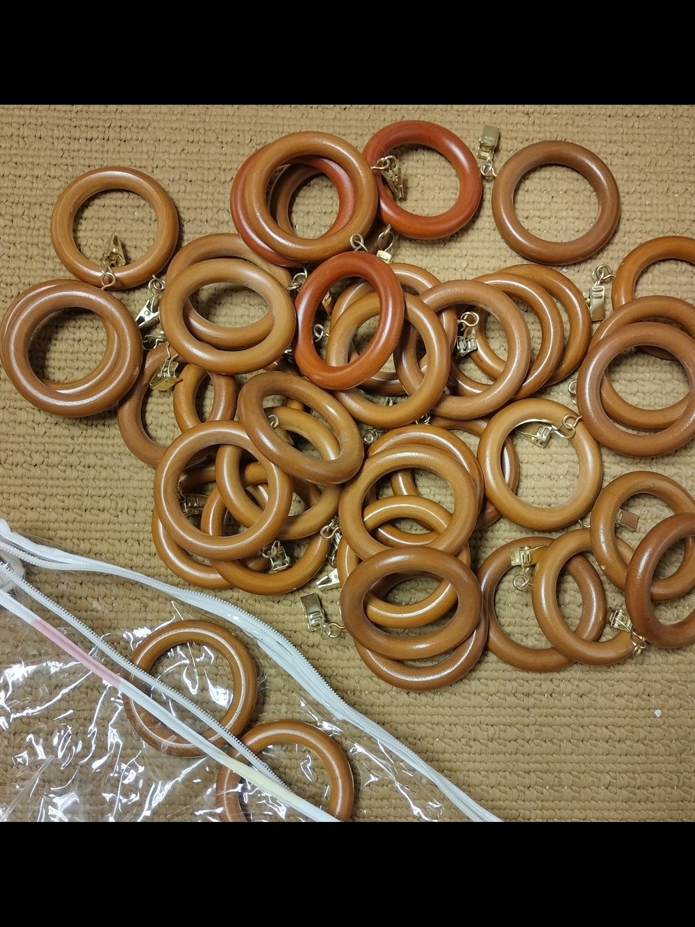 Wooden Curtain Rings - Warm Brown (Lot)